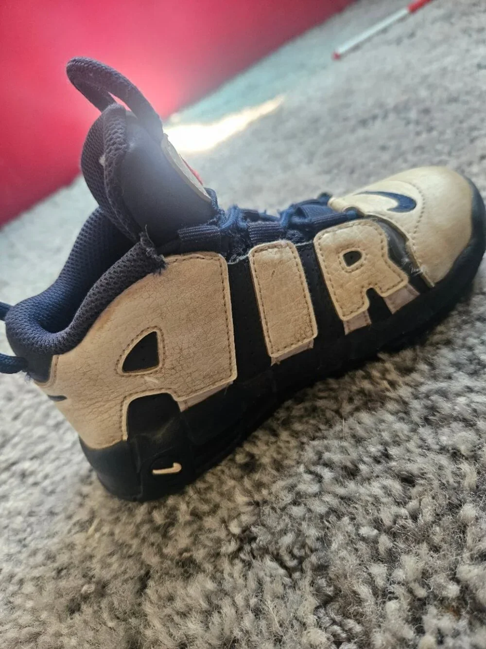 Nike Air More Uptempo Olympic Toddler 10C White Navy Red FV5368-100